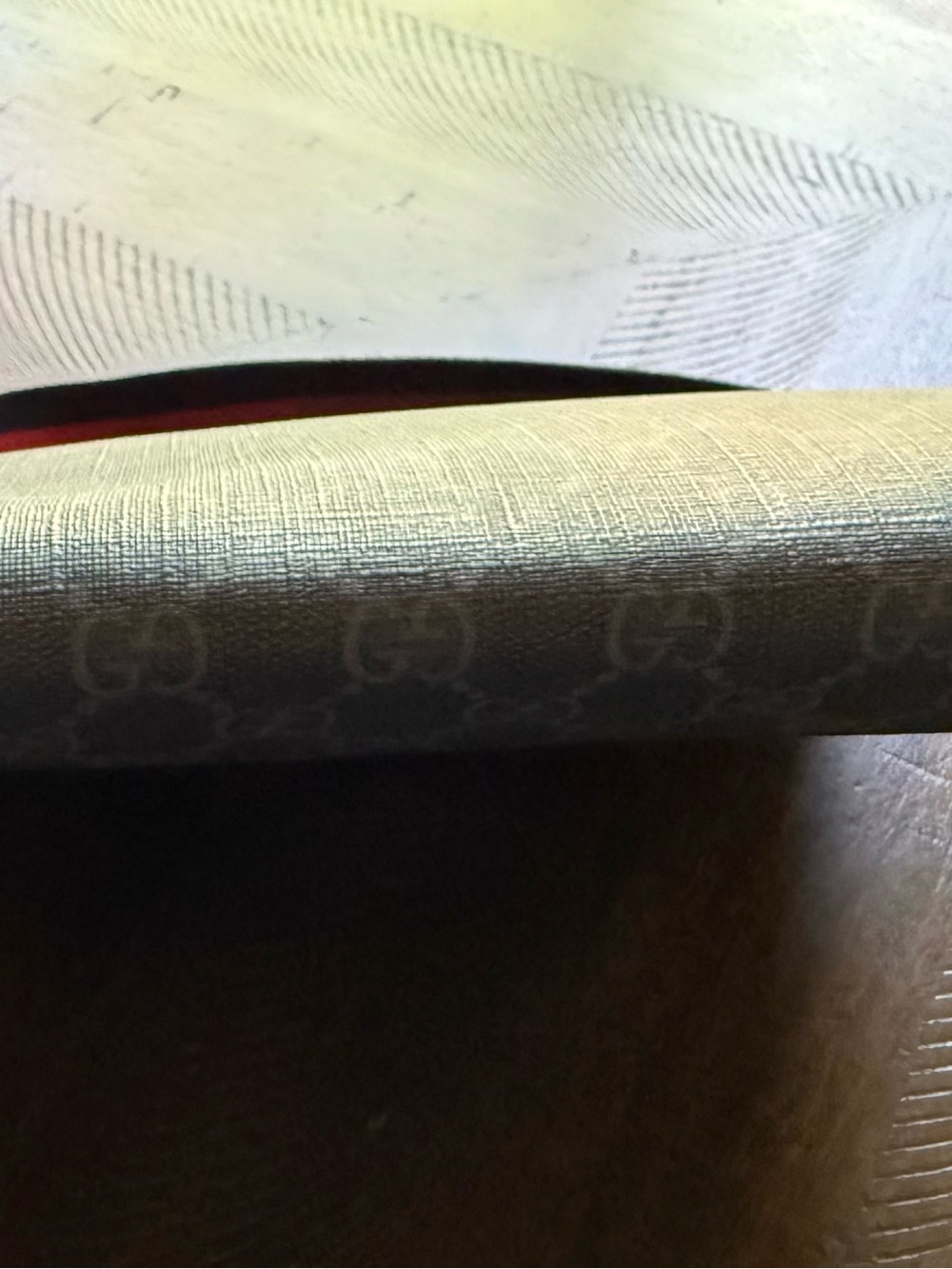 Gucci Gray GG Supreme Messenger Bag with Red-Blue Web Strap - Picture 5 of 10